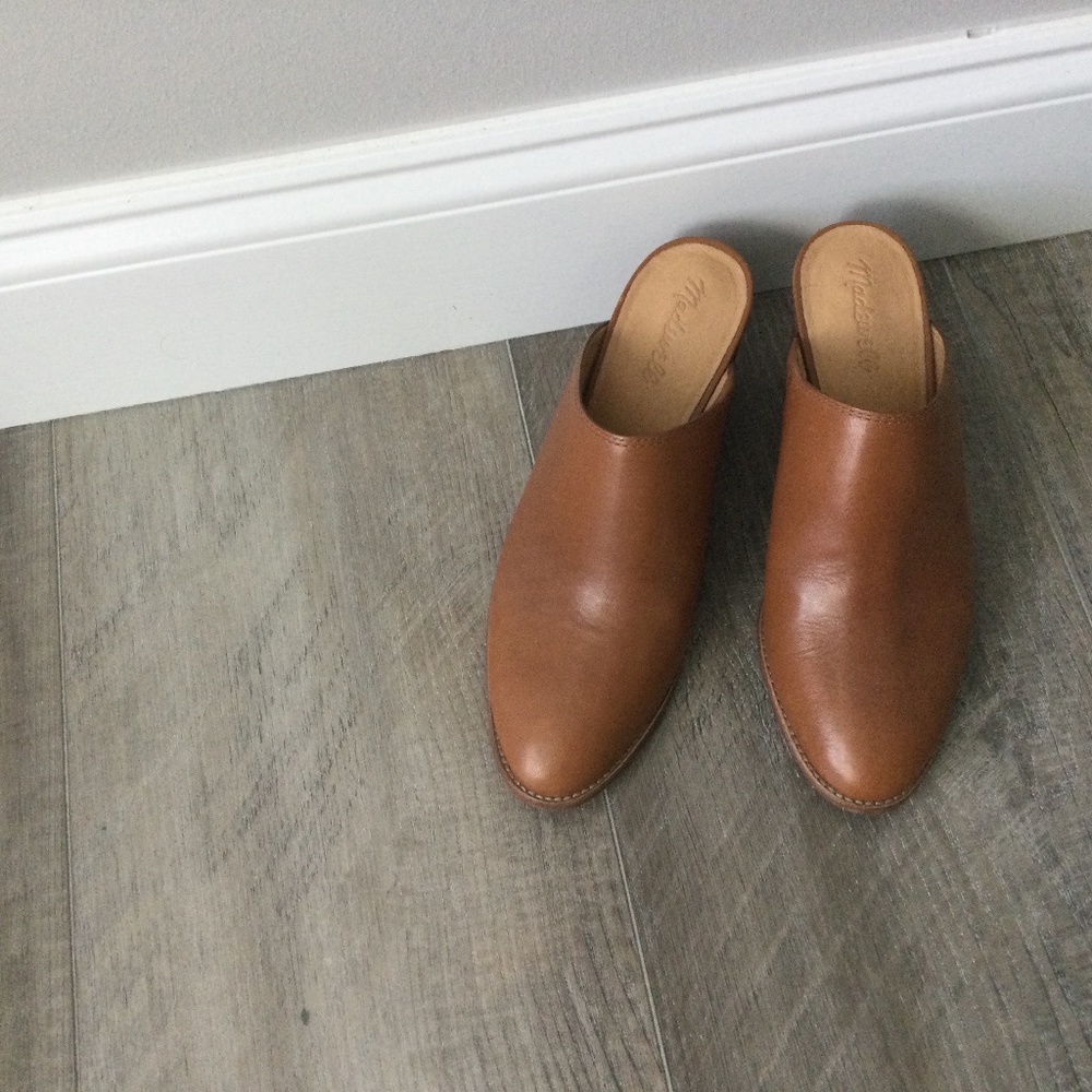 Madewell Harper  tan mules, size 8